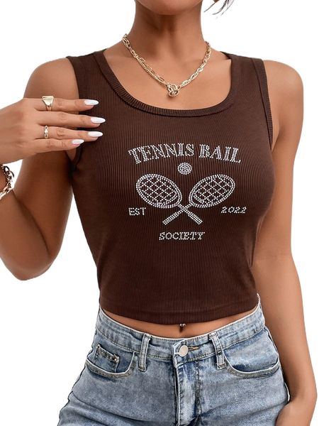 

beaded detail scoop neck tank v04w#, White