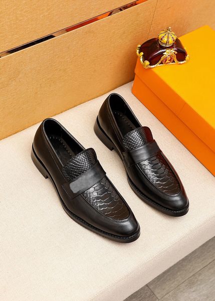 

2022 new mens casual loafers slip on genuine leather fashion party wedding business dress shoes men brand designer formal oxfords size 38-45, Black