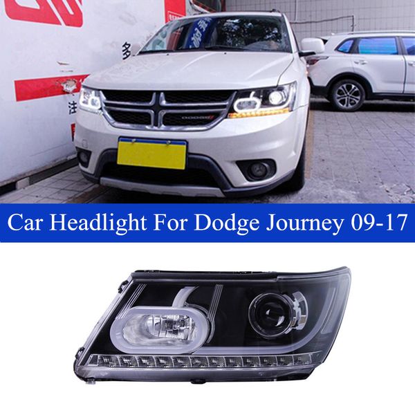 2009-2017 ano led head light assembly para Dodge Journey DRL Turn Signal Faróis High Beam Angle Eye Lamp