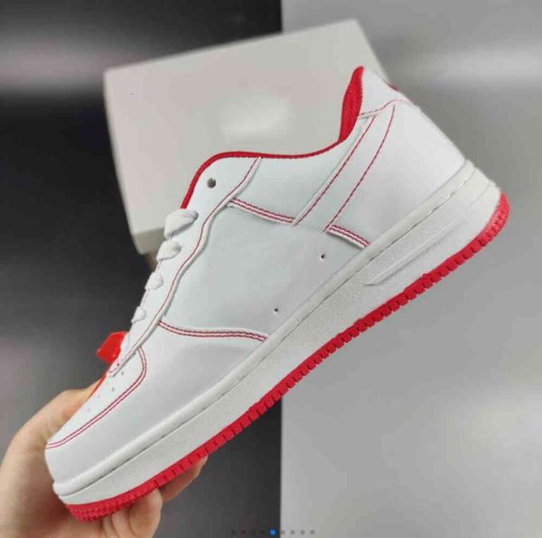 

shoes men's women's sports force 1 '07 contrast stitch cv1724-100 size 36-44 rare red sneakers