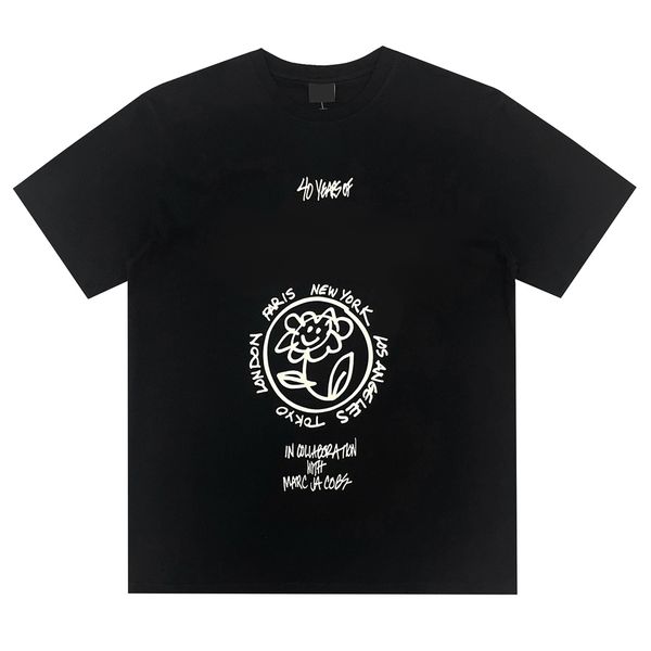 Stusssy Mens Womens Camisetas Soltas Pescoço Redondo Streetwear Manga Curta Carta Estampada Tops de Algodão Coroa Skate Joint Verão 8 Bola Bilhar INS 546