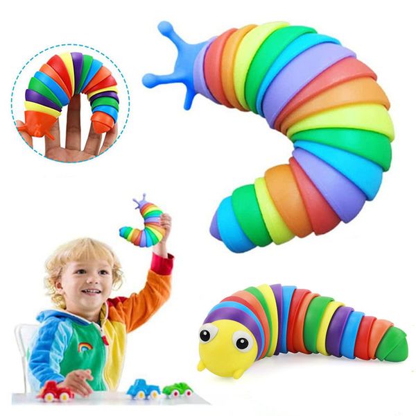 Caterpillar Fidget Toys Simpatico giocattolo lumaca articolato flessibile per bambini Sorpresa educativa all'ingrosso Disponibile regalo