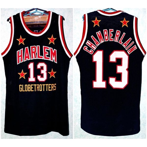 Nikivip Wilt Chamberlain #13 Retro Harlem Globetrotters Retro Basketbol Forması Erkek Dikişli Özel Herhangi Bir Sayı İsim Formaları