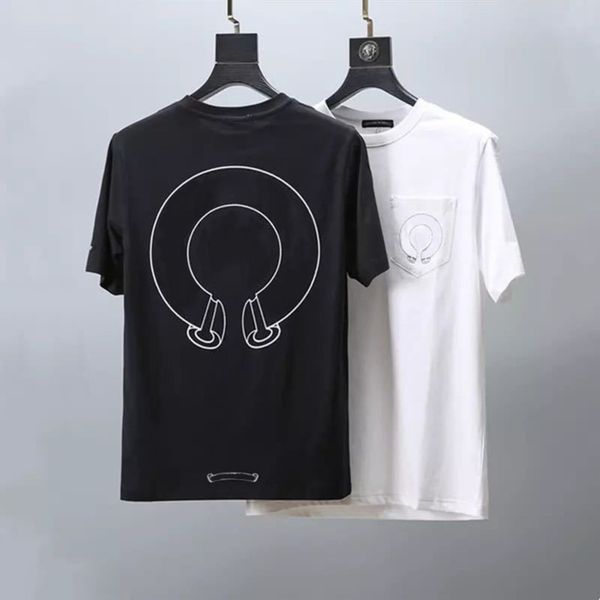 

brand mens luxury t shirts fashion ch men tees horseshoe cross designer tshirts summer loose women shirt classic man hip hop sweater sanskr, White;black