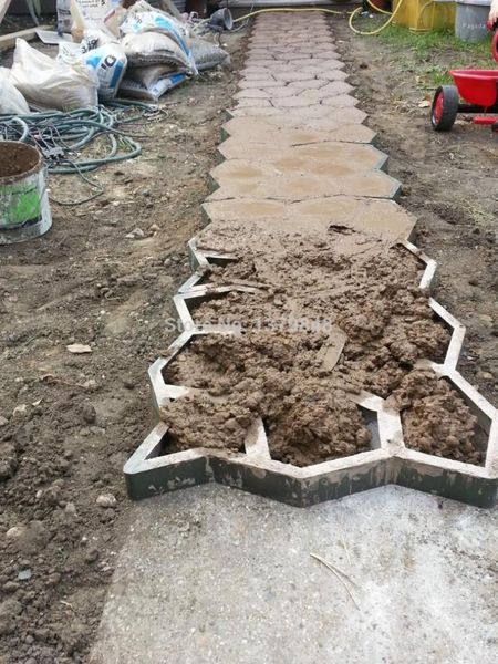 Molde de pedra para pavimentação para fazer caminhos em moldes de concreto para seu jardim