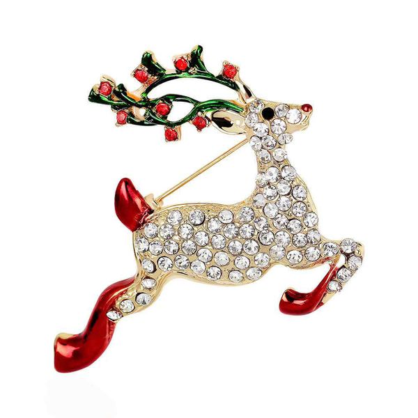 Spille di cervo Sika con diamanti natalizi per abito da donna Spilla Spilla Accessori Gioielli femminili Corpetto Prezzo all'ingrosso