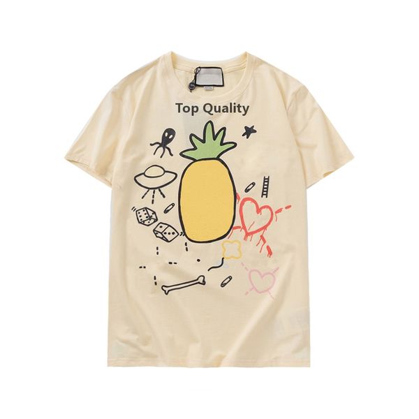 

designer brand uxury designer 2022 new t -shirt before spring and summer digital direct injection pineapple audel fabric for me, White