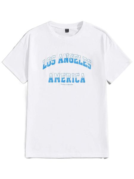 

men slogan graphic tee z9f7#, White;black