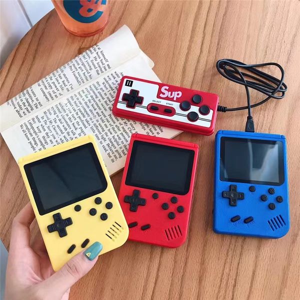 Retro 400 in 1 8-Bit-Mini-Handheld, tragbare Spielekonsole, Videokonsole, kann 400 Sup-Spiele speichern, 8-Bit, bunt, 3 LCD-Bildschirme, unterstützt TV-Ausgang