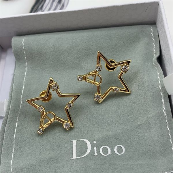 

coupon online outlets 2022 new star pentagram earrings female net red, Golden