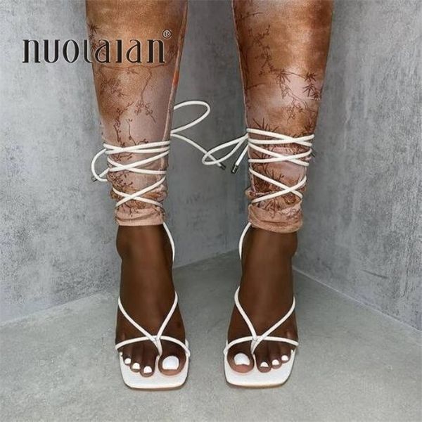 

summer white black women sandals fashion crosstied high heels shoes lace up party pumps shoes woman size 3542 220607