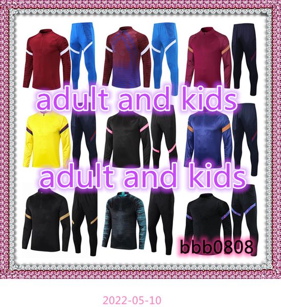 

2021 and kids hazard football tracksuit soccer training suit 2022 survetement de foot chandal jogging tracksuits, Black