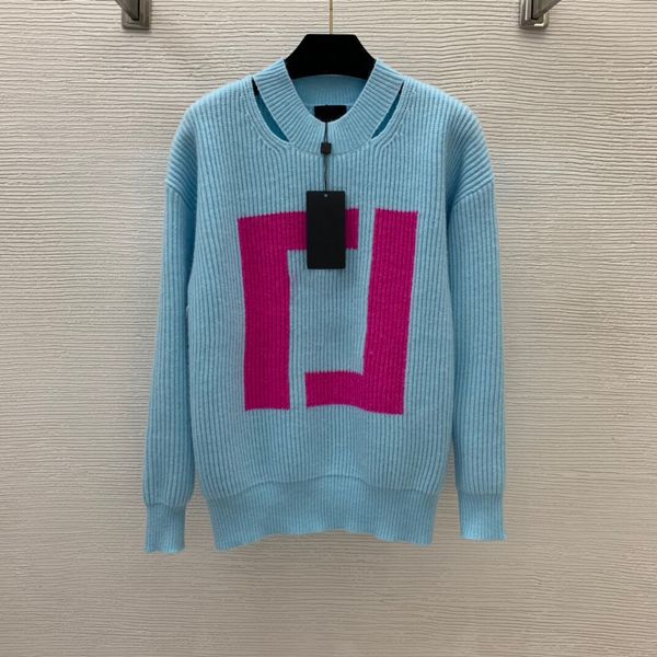 

221 2022 milan runway spring summer brand same style sweater long sleeve black white crew neck kint womens weini, White;black