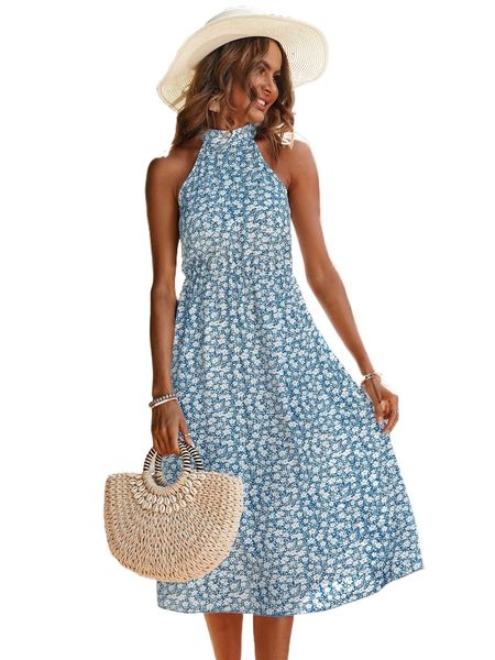 

d.itsy f.loral print keyhole back d.ress y2v1#, Black;gray