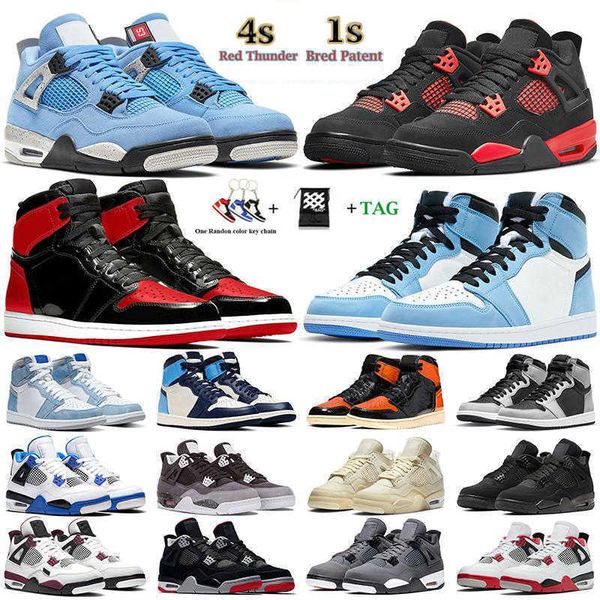 

2022 basketball shoes 4s jumpman 4 1s university blue obsidian bred patent unc dark mocha white oreo red thunder sail cool grey black cat