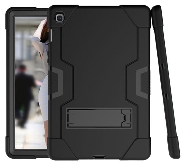 Samsung Galaxy Tab S5E T720/T725 için askeri ağır hizmet engebeli zırh kasası, şok geçirmez silikon plastik kickstand tablet kapağı