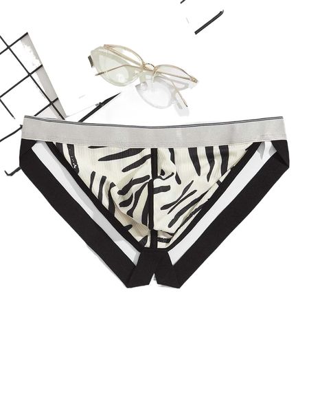 

men zebra striped jockstrap k4fv#, Black;brown