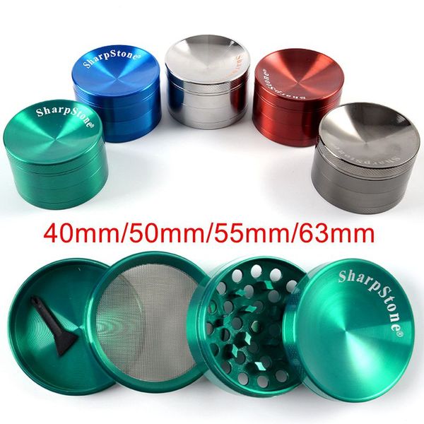 Logo Design Sharpstone Herb Grinder Accessoires pour fumeurs en alliage de zinc 4 couches 4 Spécifications Broyeur à tabac pour broyeurs en métal à herbes sèches Prix usine