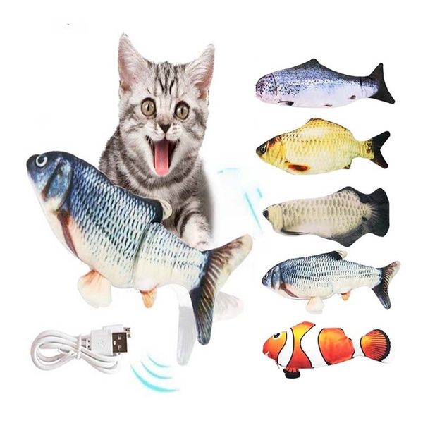 Продукты Pet Cats Танцы фаршированная рыба Смешная симуляция интерактивные домашние животные подушка Ragdoll Fishes Electric будет автоматически прыгать 220510