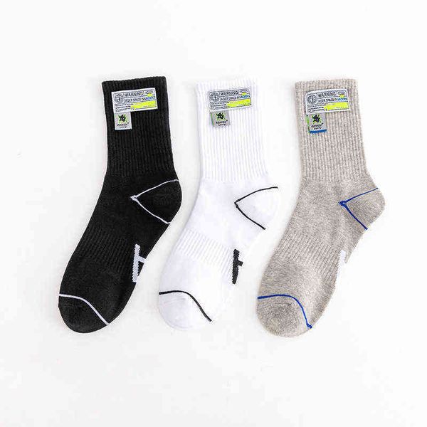 

ade socks men women cotton crew sock sewing harajuku calcetines skateboard basketball street fashion meias, Black