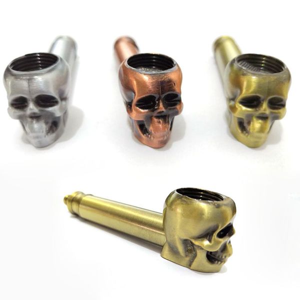 Narguile Grinder Acessórios de fumaça clássica de cigarro de tubulação de fumar Metal Creativity Skull Bocalpip Filter Dry Herb Tobacco Pipes