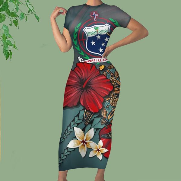 Noisydesigns Mulheres Bodycon Long Maxi Vestido Sexy Club Party Vestidos Feminino Vestidos Hawaiian Hibiscus Prints Vestite Delle Donna 220627