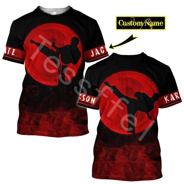 Homens camisetas Karate Sports 3D Impresso Moda Verão Harajuku T-shirt Unisex Top O-pescoço de manga curta Drop Style-K17