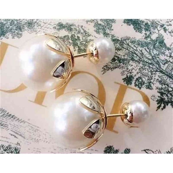 

new pearl earrings brass personality women's style, Silver