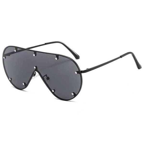 

new one piece metal sunglasses for men and women versatile personalized brand designer luxury fashion sun glasses, White;black
