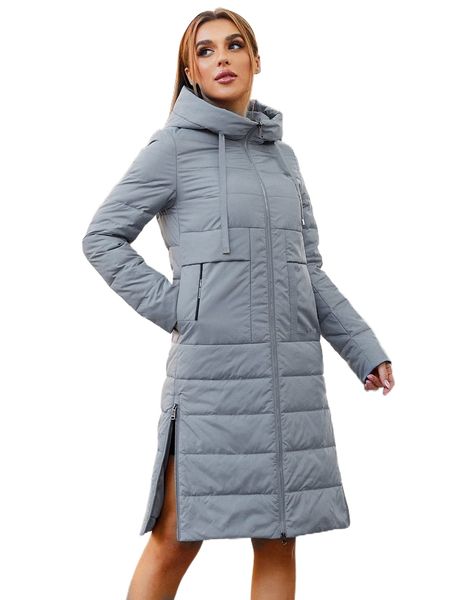 

miegofce slant pockets zip hem drawstring hooded quilted coat g9os#, Black