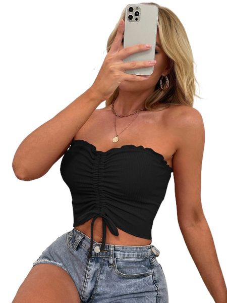 

drawstring front lettuce trim tube g7x9#, White