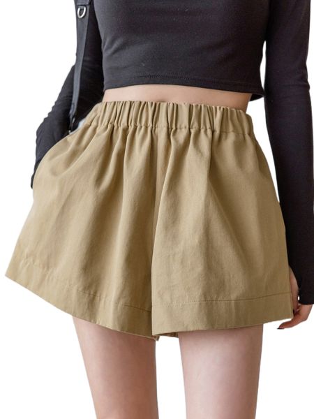 

dazy high waist wide leg shorts 67y7#, White;black