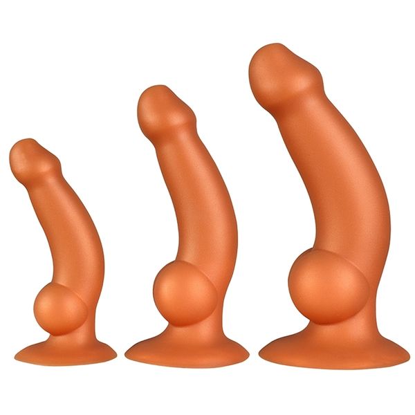 Flüssiger Silikon-Analdildo mit Saugnapf, weicher realistischer Dick-Penis, weiblicher Masturbator, großer Butt-Plug, Sexspielzeug für Frauen, Lesben, 220514