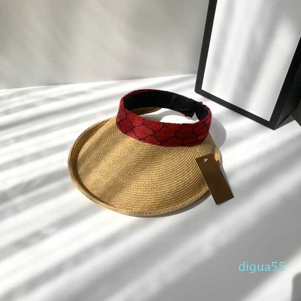 

2022 sun straw hat fashion visors designer cap women summer grass weaving hats luxury letter caps holiday casquette beach, Blue;gray