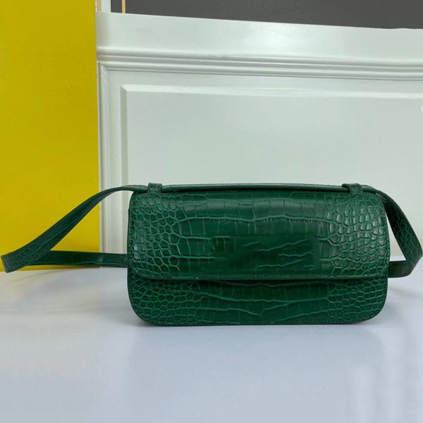 7a de alta qualidade bolsas de grife de bolsa feminina fofocas de tofu saco de crocodilo padrão em couro crossbody saco de saco axilar da marca