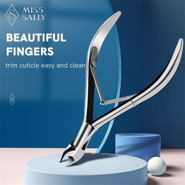 Miss Sally Scissors Cuttles Professional Cuttador Adorador Aço inoxidável Clippers Removedor Pedicure Manicure Nail Tool 220630