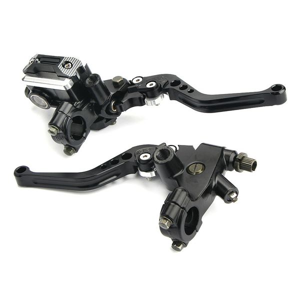 

7/8 universal motorcycle brake clutch lever master cylinder reservoir set black