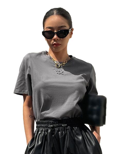 

dazy floral pattern solid tee i7sl#, White