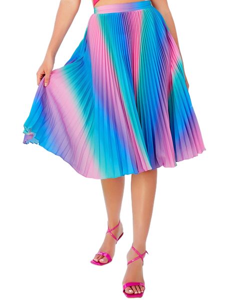 

x rachel elle high waist ombre pleated skirt h7ru#, Black