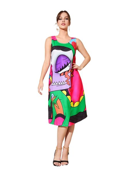 

x zuusaha figure graphic tee dress w7ue#, Black;gray