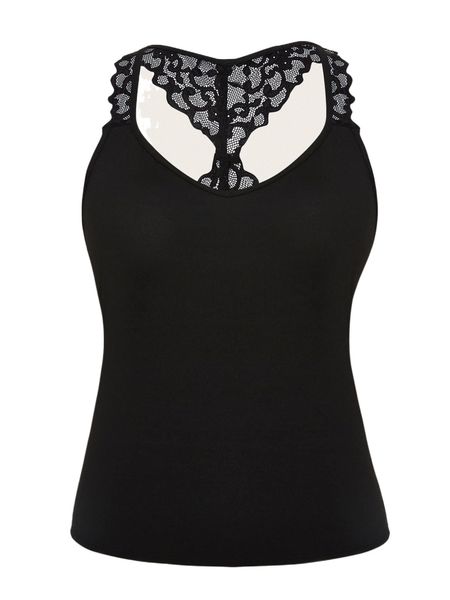 

plus lace panel i28c#, Black