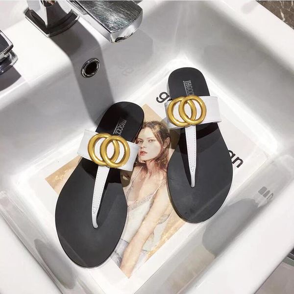 

brand designer slippers casual gold shoes luxury sandals soft soles ladies slippers large size slippers sandalst0, Black