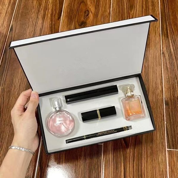 

5 in 1 makeup gift set perfume cosmetics holiday gift collection ensemble de maquillage waterproof mascara eyeliner cosmetic matte lipstick