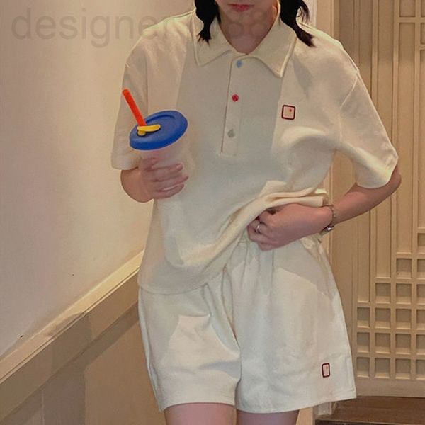 

two piece dress designer sportswear suit women's summer 2022 loose casual fashion college style short sleeved t-shirt shorts two piece, White