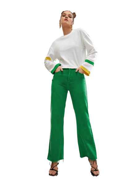 

x ginestra contrast trim drop shoulder tee 32ns#, White