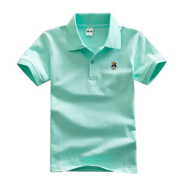 Модные мальчики T Рубашки для детей летняя детская одежда с твердым цветом хлопковой футболка для девочек с коротким рукавом DQ299 220620