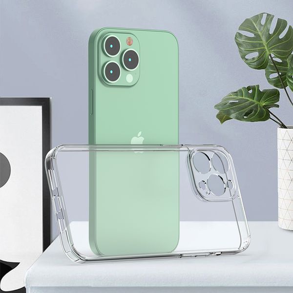 

1.5mm lens protection hard cases shockproof crystal clear acrylic for iphone 13 12 11 pro max xr xs x 8 plus samsung s20 s21 fe s22 ultra a1