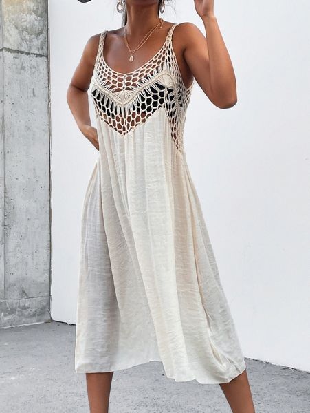 

plain crochet cover up v9gl#, White;black