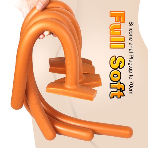 Sexy Shop Super Long Silicone Anal Dildo Soft Butt Bulg Toys для женщин Мужчины Anus Dilator Big Buttplug Эротические взрослые игры