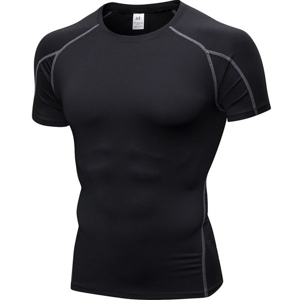 

quick dry running shirt men rashgard fitness sport gym tshirt bodybuilding gym clothing workout short sleeve tshirt for men 220617, White;black